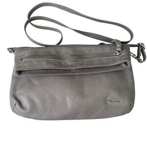 Pelletteria Veneta Crossbody Fold Over Bag Leather Adjustable Strap Taupe Italy
